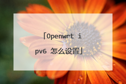 Openwrt ipv6 怎么设置