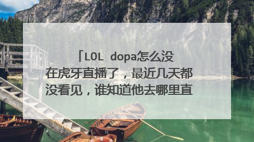 LOL dopa怎么没在虎牙直播了，最近几天都没看见，谁知道他去哪里直播了吗还是已经回韩国了