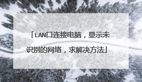 LAN口连接电脑,显示未识别的网络,求解决方法