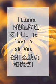 Linux 下的远程连接工具。Telnet Ssh Vnc 各什么缺点和优点