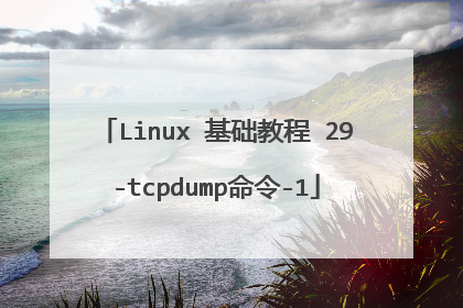 Linux 基础教程 29-tcpdump命令-1