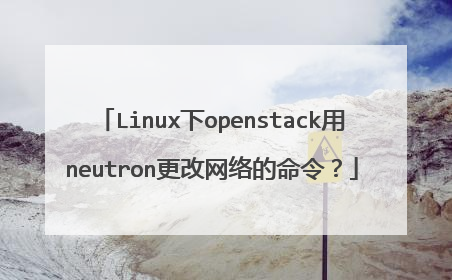 Linux下openstack用neutron更改网络的命令?