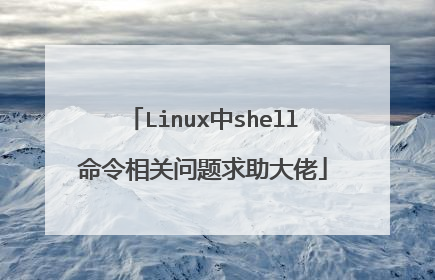 Linux中shell命令相关问题求助大佬