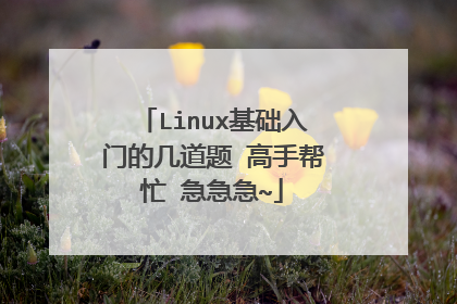 Linux基础入门的几道题 高手帮忙 急急急~