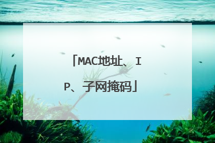 MAC地址、IP、子网掩码