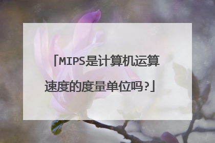 MIPS是计算机运算速度的度量单位吗?