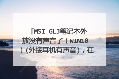 MSI GL3笔记本外放没有声音了(WIN10)(外接耳机有声音),在官网重装了声卡驱动,还是不行。如图,谢谢