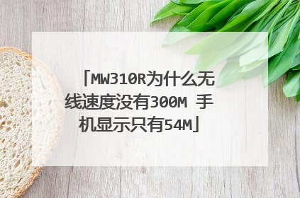 MW310R为什么无线速度没有300M 手机显示只有54M