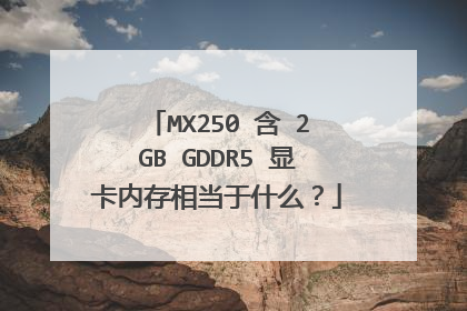 MX250 含 2GB GDDR5 显卡内存相当于什么?