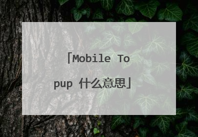 Mobile Topup 什么意思