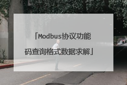 Modbus协议功能码查询格式数据求解