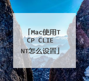 Mac使用TCP CLIENT怎么设置