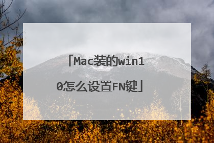 Mac装的win10怎么设置FN键