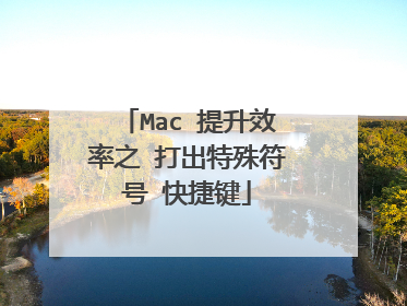 Mac 提升效率之 打出特殊符号 快捷键