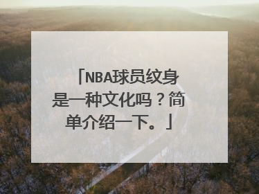 NBA球员纹身是一种文化吗？简单介绍一下。