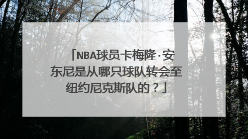 NBA球员卡梅隆·安东尼是从哪只球队转会至纽约尼克斯队的?