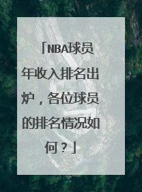 NBA球员年收入排名出炉，各位球员的排名情况如何？