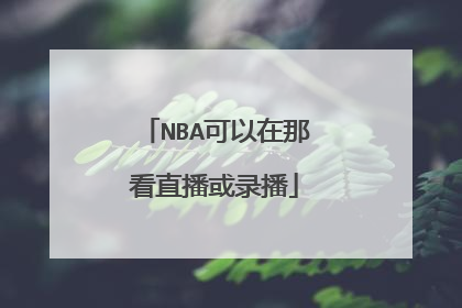 NBA可以在那看直播或录播