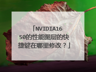NVIDIA1650的性能图层的快捷键在哪里修改?