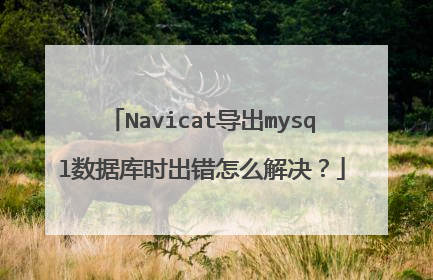Navicat导出mysql数据库时出错怎么解决？
