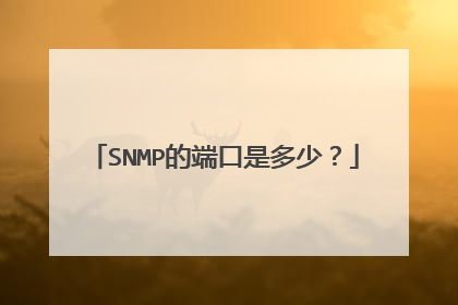 SNMP的端口是多少?