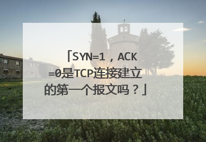 SYN=1，ACK=0是TCP连接建立的第一个报文吗？
