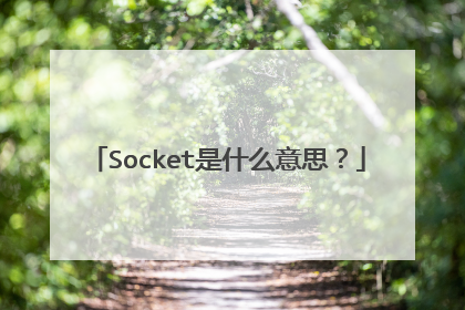 Socket是什么意思?