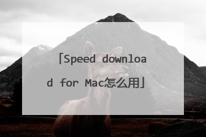 Speed download for Mac怎么用