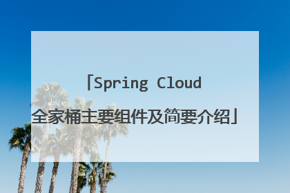 Spring Cloud全家桶主要组件及简要介绍