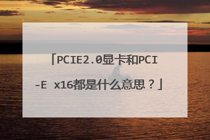 PCIE2.0显卡和PCI-E x16都是什么意思？