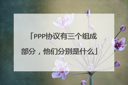PPP协议有三个组成部分,他们分别是什么