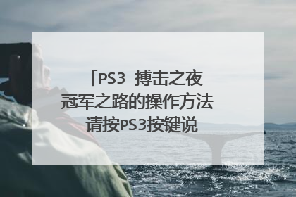 PS3 搏击之夜冠军之路的操作方法 请按PS3按键说明详细点 谢谢?