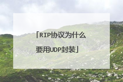 RIP协议为什么要用UDP封装