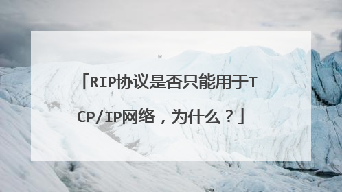 RIP协议是否只能用于TCP/IP网络,为什么?