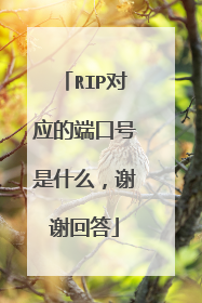 RIP对应的端口号是什么，谢谢回答