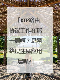 RIP路由协议工作在那一层啊？是网络层还是应用层呢?