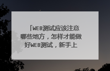 WEB测试应该注意哪些地方,怎样才能做好WEB测试,新手上路,希望大家能多给些宝贵的意见?