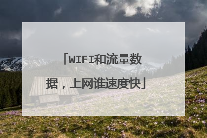 WIFI和流量数据,上网谁速度快