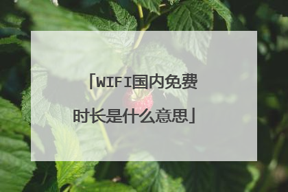 WIFI国内免费时长是什么意思