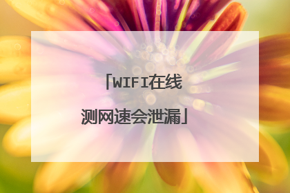 WIFI在线测网速会泄漏