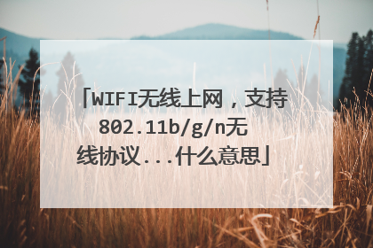 WIFI无线上网,支持802.11b/g/n无线协议...什么意思