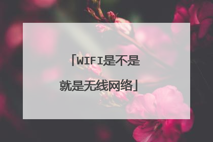 WIFI是不是就是无线网络
