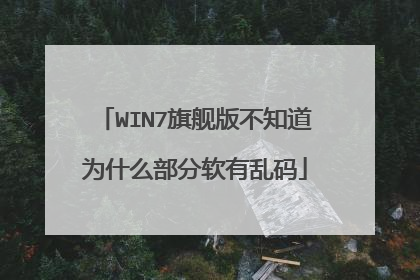 WIN7旗舰版不知道为什么部分软有乱码