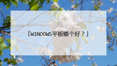 WINDOWS平板哪个好?