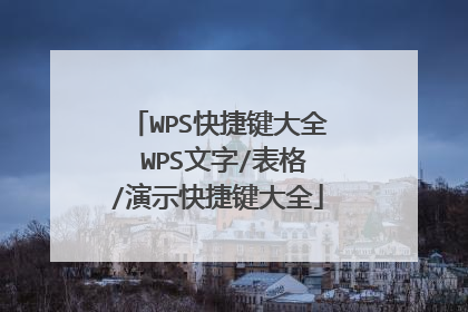 WPS快捷键大全 WPS文字/表格/演示快捷键大全