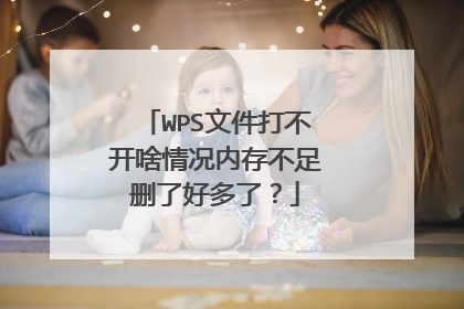WPS文件打不开啥情况内存不足删了好多了?