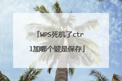 WPS死机了ctrl加哪个键是保存