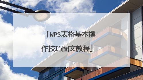 WPS表格基本操作技巧图文教程