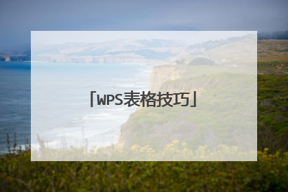 WPS表格技巧