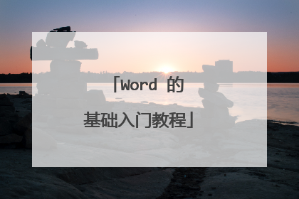 Word 的基础入门教程